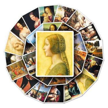 Imagem de Pacote de adesivos Da Vinci Art Oil Paintings Anime Waterproof
