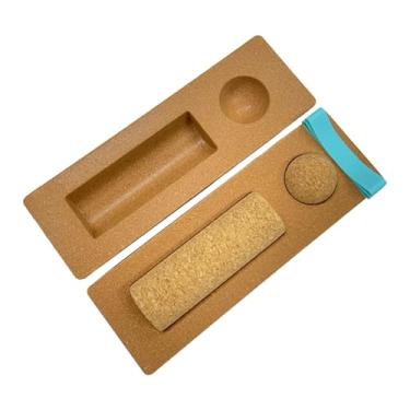 Imagem de harayaa Prancha de equilíbrio de cortiça para fortalecimento dos pés, com faixas de resistência, rolo para exercícios em casa, treinamento de estabilidade do