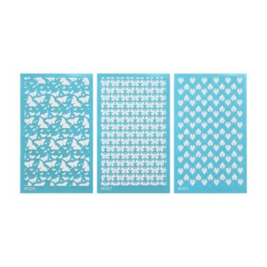 Imagem de Estênceis de tela de seda de argila de polímero Kit de impressão de serigrafia reutilizável para joias DIY Brincos de argila Decoração Material de poliéster 14,7x9x0,1cm Pacote (201, 207, 224)