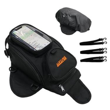 Imagem de MYDAYS OUTDOOR Tanque magnético para motocicleta, bolsa preta resistente para tanque de gás, bolsa de motocicleta com sela Oxford