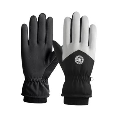 Imagem de JicSuXi Luvas de motociclismo com proteção para tela sensível ao toque, antiderrapantes, com dedos completos, ideais para patinação, pilotagem em clima frio e, Preto Branco, Homens