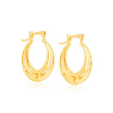 Imagem de Brinco argola com detalhes de corações vazados.med 2,2 cm - Rommanel