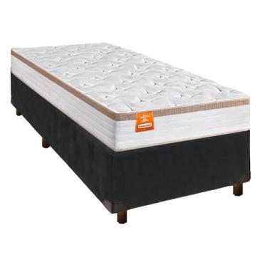 Imagem de Colchão Solteiro Molas Ensacadas + Box Cinza - Isis - Inducol