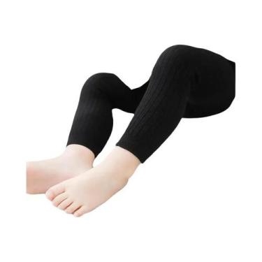 Imagem de Meias Sem Pé De Tricô Para Bebê Menina, Leggings De Algodão Sólido Par