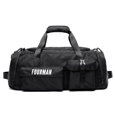 Imagem de Bolsa esportiva com compartimento de sapatos para homens e mulheres, bolsa de ginástica para viagens noturnas, Bolsa de ginástica preta 6007, 24.6", Bolsa esportiva de couro para academia