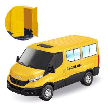 Imagem de Carrinho Infantil Van Escolar Iveco Daily Roda Livre - Usual Brinquedo