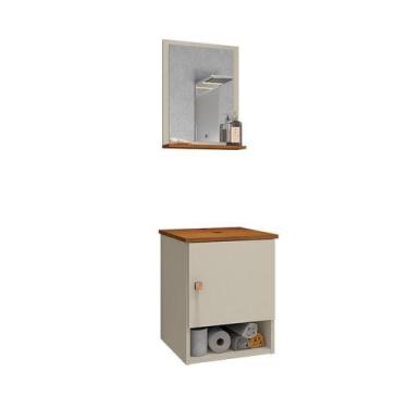 Imagem de Gabinete Armário 1 Porta Banheiro com Espelho Lima - Loja DoceLar, Off