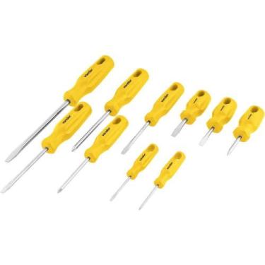 Imagem de Jogo chave fenda e philips cromo vanádio c/ 10 peças Vonder