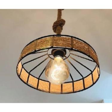 Imagem de Pendente Trapiche GMH 30cm – Rústico em Corda Sisal, Bivolt, Instalação Fácil e Efeito Decorativo Impactante em Qualquer Ambiente