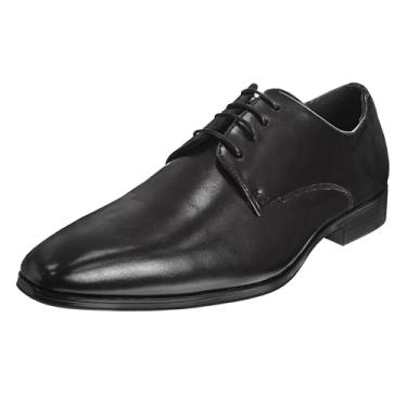 Imagem de Perry Ellis Sapatos formais masculinos elegantes de couro preto clássico Oxford e Derby para adultos, Preto, 42