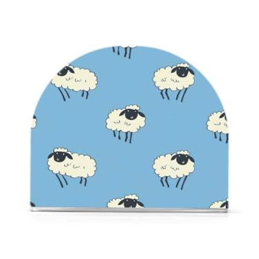 Imagem de Wassud Porta-guardanapos acrílico de ovelha fofa, dispensador de guardanapo de papel moderno em forma de U para mesa, cozinha, sala de jantar, bancada 1 peça (comporta 50-60 guardanapos)