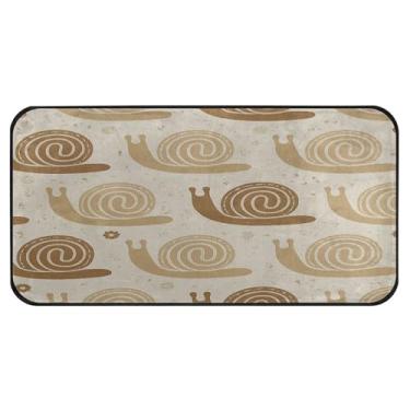 Imagem de Burbuja Boho Tapete de cozinha de caracol fofo 51 x 99 cm, tapete lavável antiderrapante com suporte de borracha, tapete para cozinha, sala de estar, banheiro, decoração de casa