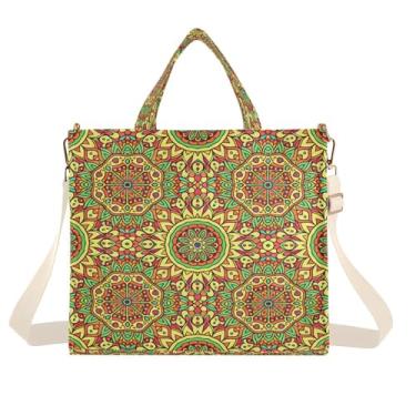 Imagem de CEBUGI Bolsa feminina com estampa floral vibrante com alça de ombro ajustável para trabalho e viagem na faculdade, P, A08, Small