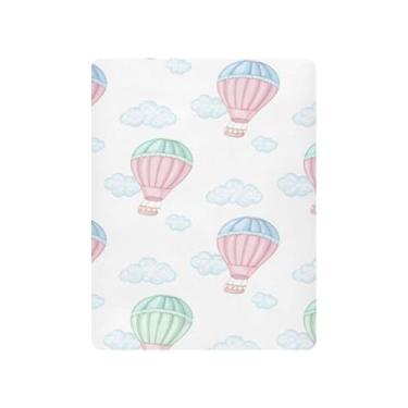 Imagem de Burbuja Lençol de berço para meninas e meninos, lençol macio respirável com balões de ar quente para berço padrão e colchões, 68 x 99 cm