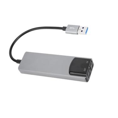 Imagem de Fabater Adaptador de Som USB 7.1 Com Placa de Som Externa de Digital SPDIF para Laptop, Prata Ideal para Jogos e Amantes de Música
