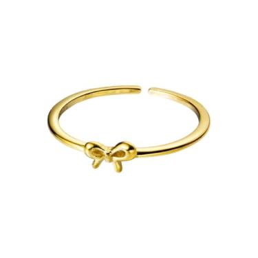 Imagem de lianiser Anéis de compromisso banhados a ouro 14k para mulheres, anéis de compromisso de zircônia cúbica para ela, alianças de casamento de fita para mulheres, anel de nó de amor infinito para sempre