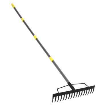 Imagem de KUIDAMOS Ancinho de Jardim de Metal Resistente de 16 Dentes para Nivelar o e Limpar Ervas Daninhas, Ancinho de à Prova de Ferrugem para Uso Externo, 42 Cm X 8,2 Cm, 1,2 Kg, Componentes de 5