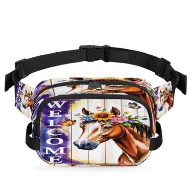 Imagem de Pochete de praia de areia preta pôr do sol para mulheres e homens com alça ajustável, bolsa transversal, bolsa de peito, bolsa tiracolo, Cor 20