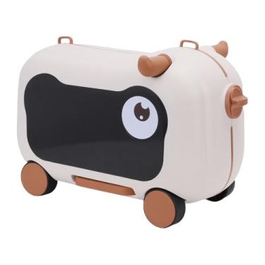 Imagem de Yunir Bagagem de Passeio Infantil, Mala de Viagem para Crianças, Capacidade de 6,61 Lb, Bagagem de Mão para Crianças Com Rodas, Bagagem de Carrinho Infantil Com Alça de Ombro (Marrom)