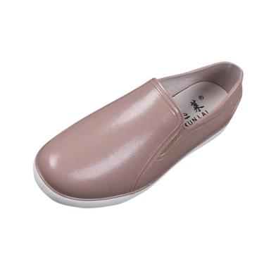 Imagem de Botas de chuva femininas modernas, casuais, de boca rasa, primavera e verão, Caqui, 36