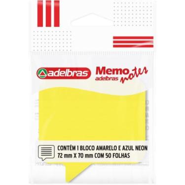 Imagem de Bloco de Recado Autoadesivo Memonote Diálogo 72X70 AMARELO/AZUL - Adel