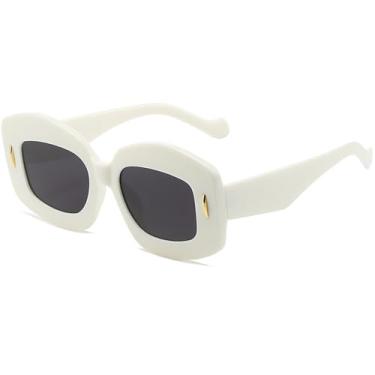 Imagem de Óculos de Sol Jelly Color Punk Feminino e Masculino com Lentes Gradientes, Proteção UV400 e Rebites, Ideais para Esportes ao Ar Livre, Corrida e Ciclismo, Bege e Cinza