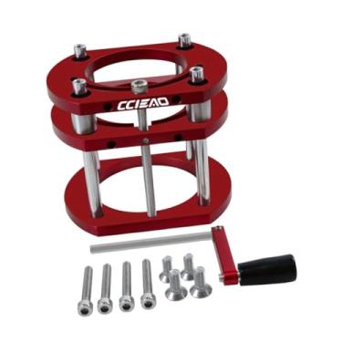 Imagem de KiBcsLic de elevação para mesa de tupia, ferramenta profissional para carpintaria, base de elevação robusta e precisa com fixação de 4 garras, Vermelho