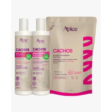 Imagem de Kit Shampoo, gelatina e Refil Ativador Cachos Apice