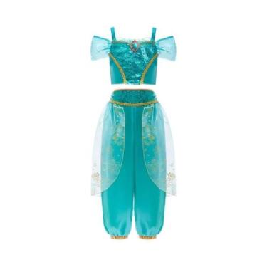 Imagem de Fantasia De Princesa Jasmine Para Crianças Conjunto De Duas Peças Fant