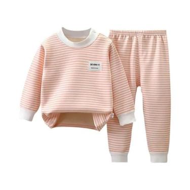 Imagem de Pijamas De Bebê Com Forro De Fleece Listrado Para Meninos E Meninas Co
