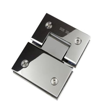 Imagem de Dobradiça de parede para porta de chuveiro de vidro preto em aço inoxidável 304 dourado (abertura de 90 graus), cromada,