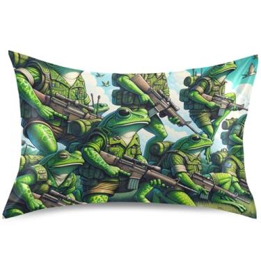 Imagem de Lindas capas de almofada de cetim Frog Corps para resfriamento de cabelo capa de travesseiro estampa floral king queen padrão para cuidados com a pele, tamanho king, 101,6 cm x 50,8 cm