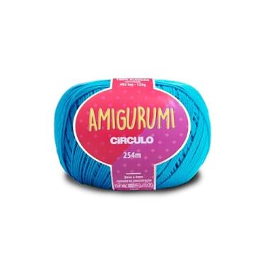 Imagem de Linha Fio Amigurumi Círculo 125g 254m 100 Algodão Mercerizado Crochê Tricô Artesanato Colorido (2194 - TURQUESA)