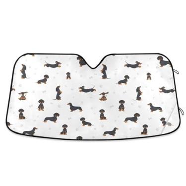 Imagem de Persianas de janela de carro Dachshund Bone Para-brisa Frontal Proteção UV Persiana de Janela Frontal de Carro Pequeno