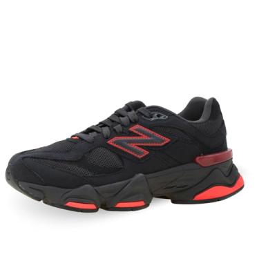 Imagem de New Balance 9060 Sapatos infantis grandes, Preto/vermelho, 8.5 Women/7 Men