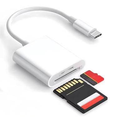 Imagem de Leitor de cartão SD tipo C, suporta adaptadores de cartão de memória SD e microSD para leitor de cartão de memória da câmera, leitor de cartão SD para PC e almofadas de telefone