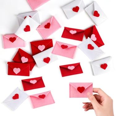Imagem de 60 envelopes de feltro de dia dos namorados, envelopes de carta de amor para chá de casamento, festa de aniversário, decoração de celebração