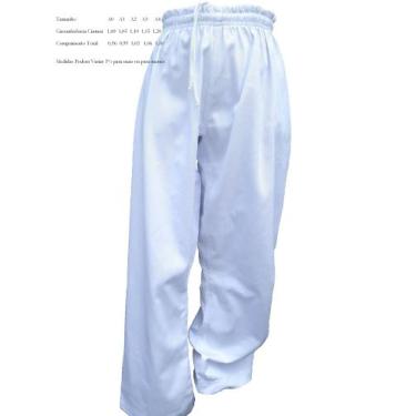 Imagem de Calça Taekwondo e Karatê A4 Adulto Tecido Brim Pesado Branco