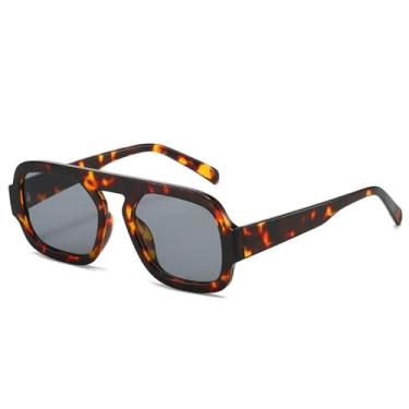 Imagem de Óculos de Sol UV400 - Cor Jelly com Estampa de Leopardo Degradê Estilo Punk para Homens e Mulheres, Ideal para Esportes ao Ar Livre, Corrida e Ciclismo, Estampa de Leopardo Preta