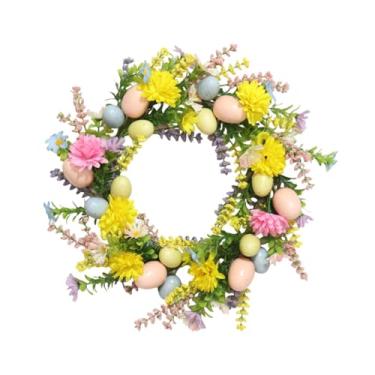 Imagem de KiBcsLic Guirlanda de Páscoa para Porta de Entrada, Decoração de Páscoa, Criativa, Guirlanda de Ovos Artificiais Coloridos para Festas e Porta de Casa