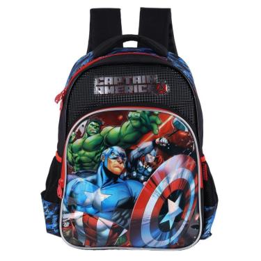 Imagem de Mochila Escolar Menino Bolsa Avengers Capitao America E Hulk-Unissex