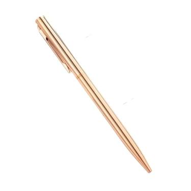 Imagem de Clouism 50 canetas esferográficas de metal ouro rosa, logotipo personalizado, papelaria, presente de negócios, letras gravadas, material escolar e de escritório (ouro rosa, preto)