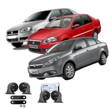 Imagem de BUZINA AUTOMOTIVA CARACOL (PAR) GRAVE/AGUDO PARA SIENA 1996 > 2017 - TIGER AUTO