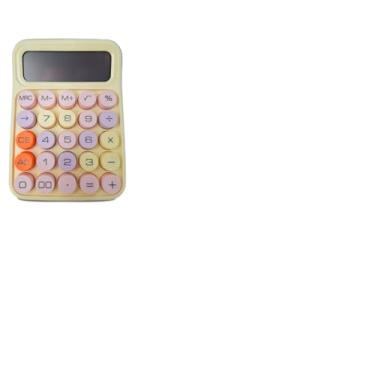 Imagem de Calculadora de Mesa com Botões Coloridos, Display Digital, Design Compacto, 12 Dígitos, 15.5x11cm (Amarelo)