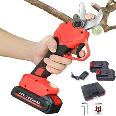 Imagem de Diâmetro De Corte De 40 Mm Tesoura De Poda Elétrica Sem Fio Podador Profissional De Galhos De Árvores Aparadores De Arbustos Floridos 2Ah Bateria De Lítio Recarregável, Cabo Antiderrapante,3x2AH,C