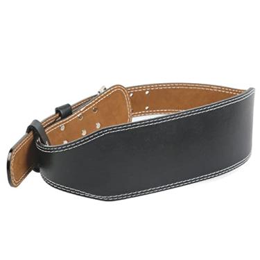 Imagem de SPYMINNPOO Cinto de Proteção de Cintura para Levantamento de Peso Cinto de Fitness Durável para Levantamento Terra de Agachamento, para Treinamento de Musculação de Academia, Fivela de Aço PU de Couro de Imitação de 51,2 X 4,5 pol. (Preto)