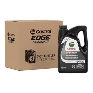 Imagem de Castrol Edge High Mileage 0W-20 Óleo de motor totalmente sintético avançado, 5 quartos, pacote com 3