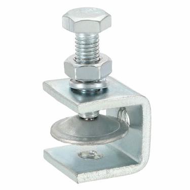 Imagem de HARFINGTON Grampos C de aço carbono 20 mm quadrado galvanizado mini braçadeira de tigre ajustável clipe em U de metal resistente com parafusos hexagonais para montagem em madeira, azul e branco