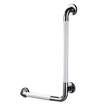 Imagem de Corrimãos para deficientes, barra de apoio para chuveiro, barra antiderrapante em forma de L, barra de equilíbrio de banheira com suporte de parede, corrimão de banheira para idosos