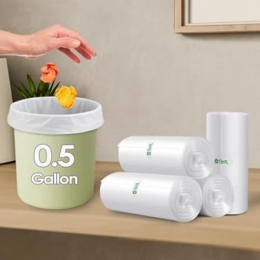 Imagem de 80 peças de mini sacos de lixo de 1 litro, sacos de lixo, minúsculos forros de cesto de lixo, sem cheiro, forros de lixeira de banheiro, pequenos sacos de plástico para cozinha de escritório em casa